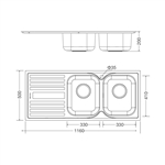 Chậu rửa chén Inox Malloca MS 1025L NEW